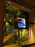 Boutique M+F Girbaud la nuit, vue de la rue