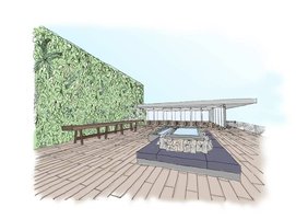 Juvia restaurant, Miami, sketch 2