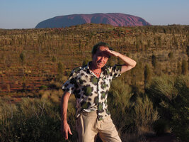 2013 - Patrick Blanc in front of the Allocasuarina decaisneana savannah, Ayer&#039;s Rock area, Australia, Aug. 2013