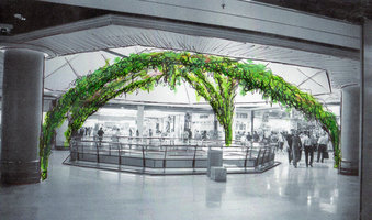 La Canopée de Lianes, project by Patrick Blanc, Creteil Soleil, July 2001