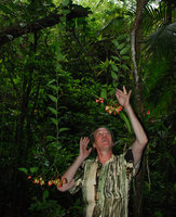 Patrick Blanc et Begonia epiphyte, Sierra do Mar, Brésil, Nov. 2011