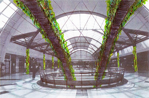 Les Deux Arches et les Colonnes, project by Patrick Blanc, Creteil Soleil, July 2001