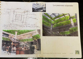 Creteil Soleil, les Paravents suspendus, project by Patrick Blanc, July 2001