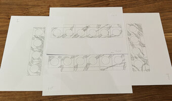First steps of the pencil design by Patrick Blanc of the plants to be installed on the façades of the Oiken station, Sion, April 2026