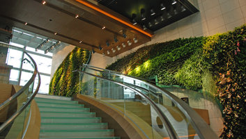 Icon Hotel Vertical Garden  by Patrick Blanc and stairs, Hong Kong