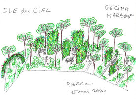 Ile du Ciel, Gecina Terrasse, proposition by Patrick Blanc, rue Marbeuf, Paris