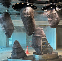 Internal empty metallic structure vovered with felt for the green hanging rocks of the Dreamscape garden, Changi T 2, Singapore