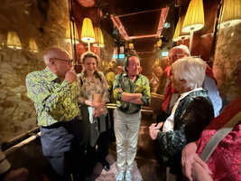 John Tan, Jana Skornickova, Patrick Blanc, Francis Hallé and Odile Hallé after a botanical dinner in Singapore, Sept. 2025