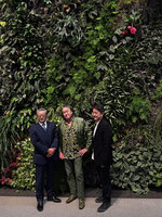Kawamura San, Patrick Blanc and Kentaro Ishida at the inauguration of the vertical garden in the new main office building, Nagoya, April 2026