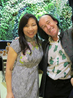Lynette Leong and Patrick Blanc during the inauguration of the Rainforest Rhapsody at Capitaland Six Battery Rd, Singapore, May 2011