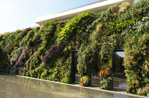 Mc Arthur Glen Provence Vertical Garden by Patrick Blanc and windows, Mas de la Peronne, Miramas