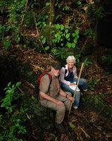 Odile Halle and Francis Halle under a population of Ariopsis protanthera, Hinboun, Khammouane, Laos, May 2012