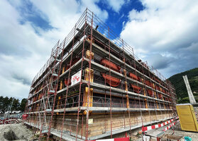 Oiken station, Sion, construction in progress, May 2026