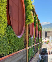 Oiken substation, part of the East façade of the Vertical Garden, July 2026