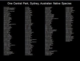One Central park Vertical Gardens, Australian Native Species