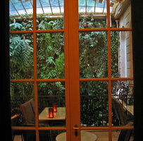 Pershing Hall Vertical Garden by Patrick Blanc through the window, Paris
