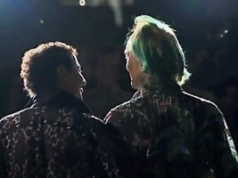 Pascal Heni and Patrick Blanc greeting the audience after Pascal&#039;s singing performance for the Folies Musicales at the EDT Electra Foundation, Paris, 14th Feb. 2007