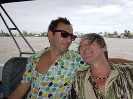 Pascal Heni and Patrick Blanc in love on the Mekong river delta, Can Tho, Vietnam, Dec. 2011