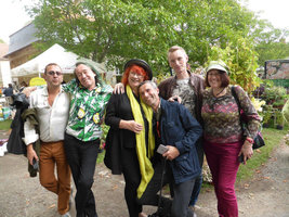 Pascal Heni, Patrick Blanc, Noemie Vialard, Amand Berteigne, Gilles Deparis and Geraldine Bouchon at Saint Jean de Beauregard plant festival, Sept. 2015