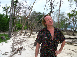 Patrick Blanc among mangrove dead trees, Andaman, March 2008