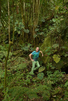 Patrick Blanc among rock dwelling Anthurium species, Chicaque, Soacha, Colombia, Oct. 2016