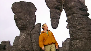 Patrick Blanc among the sandstone outcrops at the summit of Kukenan Tepui, Venezuela, March 1999