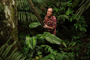Patrick Blanc and a big Calathea species, Iquitos, Peru, Aug 2014
