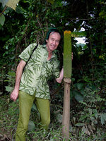 Patrick Blanc and Amorphophallus infructecence, Khao Sok NP, Thailand, Aug. 2006