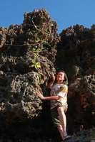 Patrick Blanc and an Hoya climbing on sea exposed karst, Pacitan, Java, May 2018