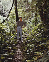 Patrick Blanc and a population of Phyllagathis hispida, Cameron Highlands, Malaysia, Sept. 1984