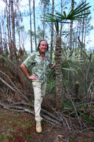 Patrick Blanc and a young Coccothrixax alexandri, Alejandro de Humboldt NP, Cuba, Feb.2017