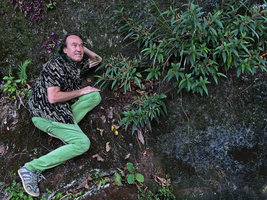 Patrick Blanc and Boehmeria penduliflora var. loochooensis, the Peak, Hong Kong, April 2016
