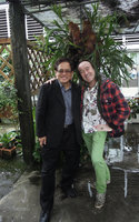 Patrick Blanc and George Kuo under a Platycerium, Taichung area, Taiwan, March 2016