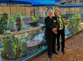 Patrick Blanc and Henri Boiffils on the inauguration day of the Changi T2 airport expansion, 1st Nov. 2023, twenty years after their collaboration for the green screens at Emporium and Siam Paragon in Bangkok