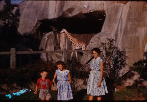 Patrick Blanc and his sisters at the zoo, Paris, June 1959