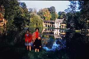 Patrick Blanc and his sisters, Trianon, Versailles, Oct. 1957
