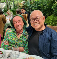 Patrick Blanc and Inch Lim just after discussion on Malaysian forests, Chaumont sur Loire, May 2022