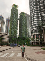Patrick Blanc and Le Nouvel 200 m high towers covered by 243 different climbing plant species, Kuala Lumpur, Aug. 2018