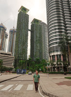 Patrick Blanc and Le Nouvel 200 m high towers covered by 243 different climbing plant species, Kuala Lumpur, Aug. 2018