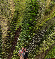 Patrick Blanc and Mrs Tchen in front of the Concert Hall Vertical Garden, Taipei, Taiwan, Oct. 2015