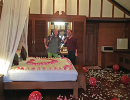 Patrick Blanc and Pascal Heni at Christmas Eve, Pyin U Lwin, Myanmar, Dec. 2017