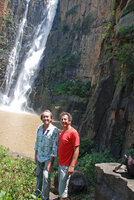 Patrick Blanc and Pascal Heni in front of Howick Falls, KwaZulu Natal, South Africa