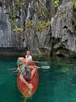 Patrick Blanc and Pascal Héni observing Begonia elnidoensis on vertical karst sea cliffs, El Nido, Palawan, philippines, April 2026