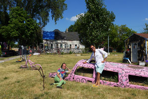 Patrick Blanc and Pascal Heni, Street Art Work, Detroit, July 2016