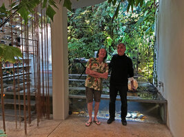 Patrick Blanc and Stefano Boeri in front of the vertical garden in Patrick&#039;s home, Feb. 2021