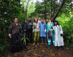 Patrick Blanc and the team of the Shinkansen walkway project, Yamaguchi, Japan, July 2015