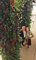 Patrick Blanc and Thierry Prevost in front of the Green Columns at the Grand Opening of Robinsons Dubai