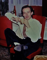 Patrick Blanc at Christmas lunch in family home, Jan. 1977