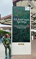 Patrick Blanc at inauguration of his Tiger Wings vertical garden in Bangalore airport, Nov. 2024 