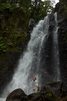 Patrick Blanc at the second Tavoro waterfall, Bouma Nat. Heritage Park, Taveuni, Fiji, Aug. 2016